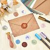 Brass Wax Seal Stamps with Wood Handle AJEW-WH0412-0152-4