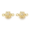 Brass Micro Pave Clear Cubic Zirconia Connector Charms KK-P228-67G-2