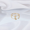 1Pc Brass Micro Pave Clear Cubic Zirconia Open Cuff Rings for Women RJEW-LP0002-37B-3
