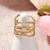 304 Stainless Steel Multilayer Open Cuff Rings for Women RJEW-Z077-01G-02-2