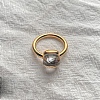 Square 304 Stainless Steel with Glass Finger Rings FS-WG8AAFA-14-1