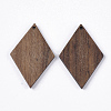 Undyed Walnut Wood Pendants WOOD-T023-08-2