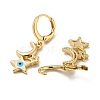 Golden Brass Dangle Leverback Earrings EJEW-A033-18G-04-2