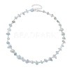 Natural Aquamarine Chip Beaded Necklaces NJEW-JN05140-01-1
