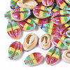 Printed Natural Cowrie Shell Beads X-SSHEL-R047-01-A05-1