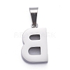 Non-Tarnish 304 Stainless Steel Letter Pendants STAS-H127-B-P-2