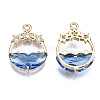 Faceted Transparent Glass Pendants GLAA-T020-18A-2