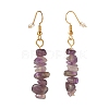Natural Amethyst Chip Beaded Dangle Earrings EJEW-JE04788-05-3