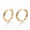 Brass Huggie Hoop Earrings X-KK-T062-45G-NF-4