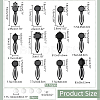 38pcs 14 Styles Zinc Alloy Bookmarks Finding FIND-NB0005-24-2