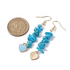 Natural & Synthetic Mixed Gemstone Chips Dangle Earrings EJEW-JE05645-3