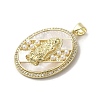 Brass Pave Shell Pendants KK-I708-16D-G-2