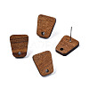 Walnut Wood Stud Earring Findings MAK-N032-017-1