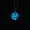 Alloy Resin Luminous Dragon Pendant 201 Stainless Steel Box Chain Necklaces FS-WG868F4-02-1