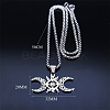 Hollow Out Moon Goddess 201 Stainless Steel Pendant Necklaces for Women FS-WGF6F96-01-3
