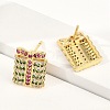 Christmas Rack Plating Brass Cubic Zirconia Stud Earrings EJEW-K245-55A-G-3