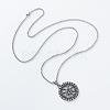 Vintage 304 Stainless Steel Pirate Rune Viking Compass Pendant Necklaces for Men Women AZ8972-3