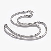 304 Stainless Steel Curb Chains Neckalces NJEW-L167-18B-P-2