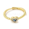 Rack Plating Brass Micro Pave Cubic Zirconia Adjustable Rings RJEW-H228-02G-3