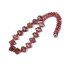 Natural Strawberry Quartz Round & Cone Beaded Necklaces NJEW-N064-03K-2