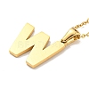 Ion Plating(IP) Initial Letter 304 Stainless Steel Pendant Necklaces NJEW-M199-01G-W-2