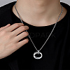 2Pcs 304 Stainless Steel Interlocking Ring Pendants STAS-LP0002-84P-3