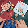 Christmas Theme Alloy Enamel Charm Locking Stitch Markers HJEW-PH01777-3