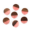 Resin & Walnut Wood Stud Earring Findings MAK-N032-007A-H04-2