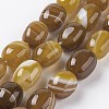 Natural & Dyed Striped Agate/Banded Agate Beads Strands G-A175D-B03-1