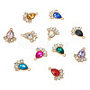 24Pcs 12 Colors Glass Rhinestone Pendants FIND-TA0001-90-12