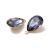 Real 18K Gold Plated Brass with Glass Pendants KK-177-22G-06-3