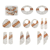 Biyun 14Pcs 7 Styles Transparent Resin & Walnut Wood Pendants RESI-BY0001-06-17