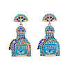 Zinc Alloy Rhinestone Dangle Stud Earrings FS-WG8FD93-04-1