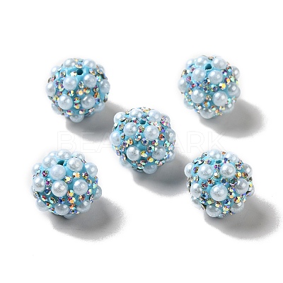 Polymer Clay Rhinestone Beads RGLA-D050-01G-1