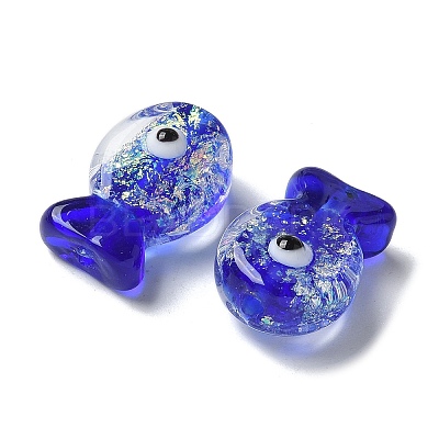 Handmade Foil Lampwork Fish Beads FOIL-Z001-01A-1