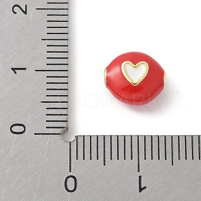 Brass Enamel Beads KK-P294-53G-01-1
