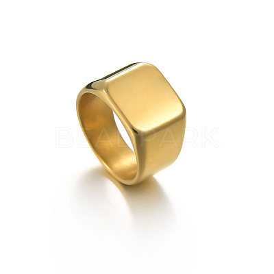 Square 304 Stainless Steel Finger Rings WGB1DFB-15-1
