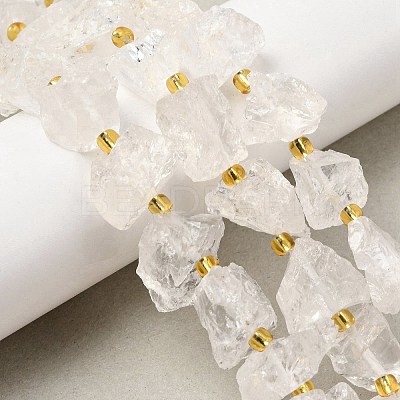 Raw Rough Natural Quartz Crystal Beads Strands G-Z131-J01-01-1
