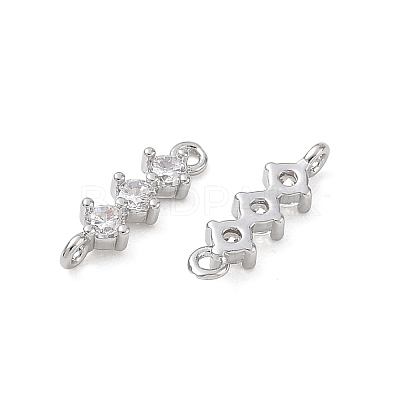 SHEGRACE Brass Pave Clear Cubic Zirconia Connector Charms XGRQ7H568-952P-1