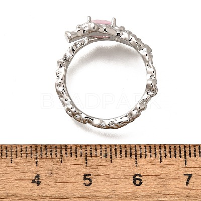 Oval Brass Cat Eye Cuff Rings for Women RJEW-U042-01P-1