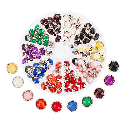 100Pcs 10 Colors Pearlized Resin Shank Button DIY-NB0008-50-1