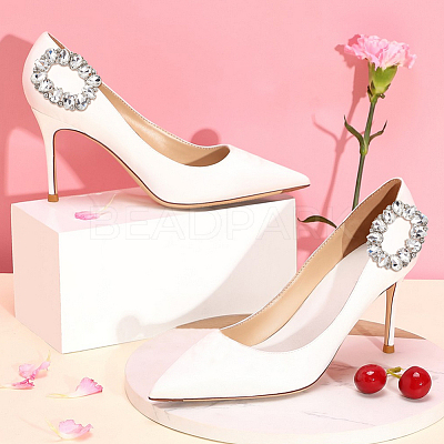 8Pcs 4 Styles Alloy Rhinestone Shoe Decoration FIND-GO0002-26-1