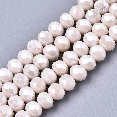 Electroplate Glass Beads Strands X-EGLA-A034-P6mm-A19-1