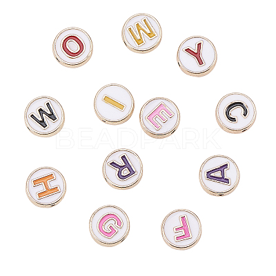 Alloy Enamel Letter Beads ENAM-CJ0001-24-1