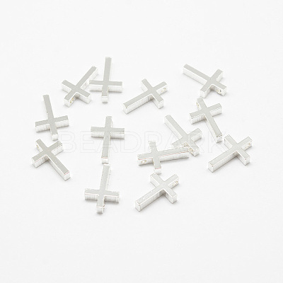 Brass Tiny Cross Charms KK-F718-08S-1