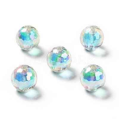 Two Tone UV Plating Rainbow Iridescent Acrylic Beads LS-TACR-D010-03B-02-1