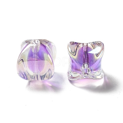 Two Tone UV Plating Rainbow Iridescent Acrylic Beads TACR-D010-04B-1