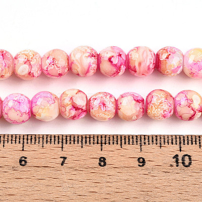 Baking Paint Glass Beads Strands DGLA-N003-8mm-A01-1
