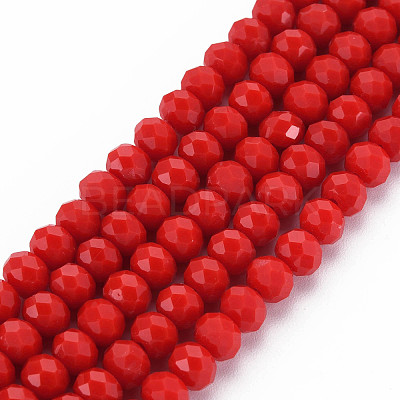 Opaque Solid Color Glass Beads Strands EGLA-A034-P6mm-D22-1