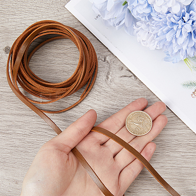 Flat Cowhide Leather Jewelry Cord LC-GF0001-10A-02-1